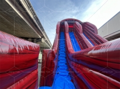 Commercial Mobile High Red Inflatable Wtaer Slide with Pool Slide for Adults