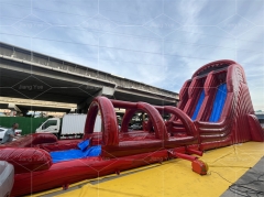 Commercial Mobile High Red Inflatable Wtaer Slide with Pool Slide for Adults