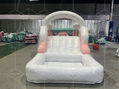Inflatable Bouncer Combo Wedding Bouncy Castle Commercial White Bounce House with Slide
