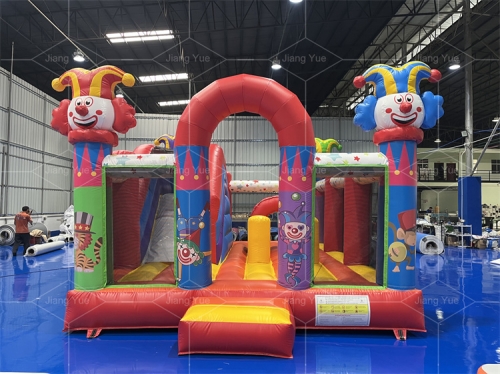 Commercial Circus Clown Theme Inflatable Bouncer Bouncy Castle Slide