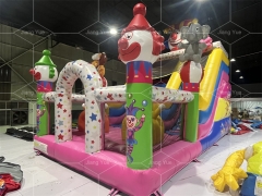 Hot New Design Carnival Clown Inflatable Trampoline Castle Slide
