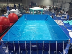 Commercial Rectangular Outdoors Metal Frame Amusement Water Park Swimming Pool With Filtration System