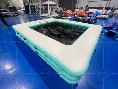 Durable Drop Stitch Portable Floating Ocean Sea Swimming Yacht Pool Inflatable Sea Pool With Anti Jellyfish Net