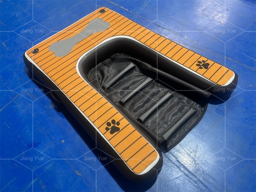 Inflatable Pup Plank Dog Ramp Dock Customized Size Mesh Bottom Floating Ladder Inflatable Water Ramp For Dogs