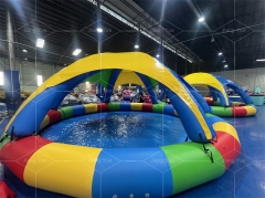 8mDia Inflatable Pool Dome Customized Inflatable Water Pool or Ball Pool With Dome Tent Cover