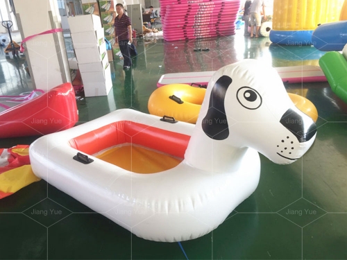 Popular Inflatable Rowboat Swimming Pool Floating Toy Inflatable Spotted Dog Boat for Sale