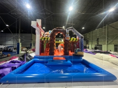 Inflatable Castle Combo Water Slide With Pool