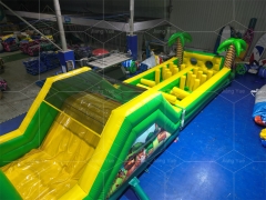 Palm Tree Sports Challenge Game Inflatable Jumping and Slide Juegos Inflables Obstacle Course