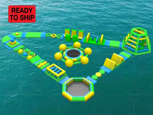 Stock PVC Large Outdoor Water Games Equipment Aqua Park Adult Island Float Inflatable Water Park