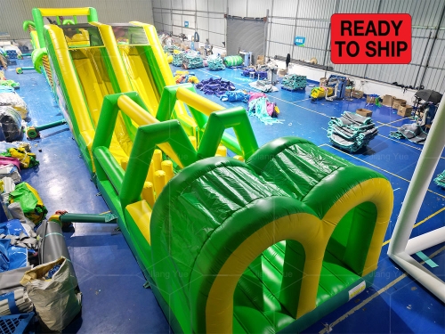 Palm Tree Sports Challenge Game Inflatable Jumping and Slide Juegos Inflables Obstacle Course